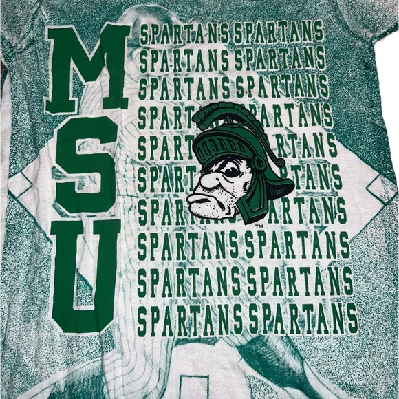 VTG 90s Michigan State Spartans Baseball All Over Print AOP Shirt - Picture 2 of 6